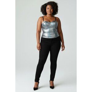 Oppa! Women's Metallic Corset Top